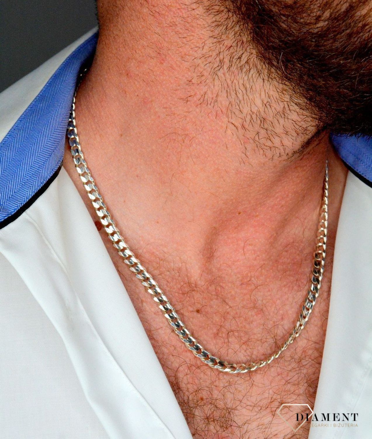 Srebrny łańcuszek 925 męski pancerka DIA-LAN-5889-925 6,3mm (1).jpg